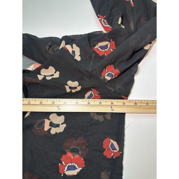 Haoduoyi Fringe 3/4 Sleeve Black Floral Sheer Kimono Women's Boho‎ MEDIUM - Picture 13 of 13